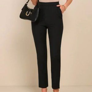 Lulu's Black High-Waisted Trouser Pants S
